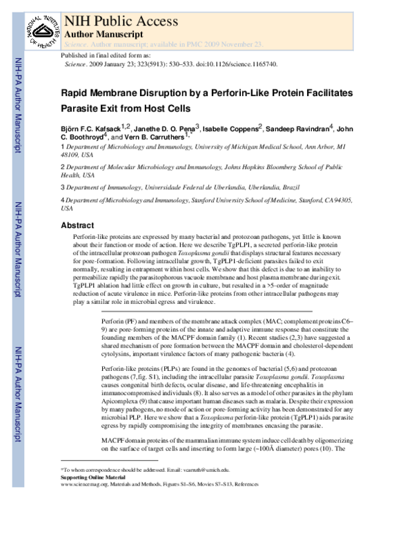 (PDF) Faculty of 1000 evaluation for Rapid membrane disruption by a ...
