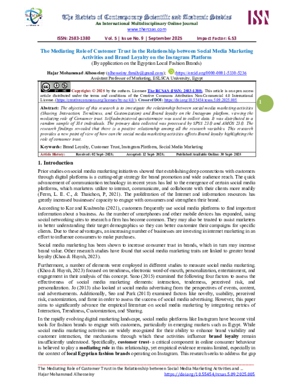 (PDF) The Mediating Role of Customer Trust in the Relationship between ...
