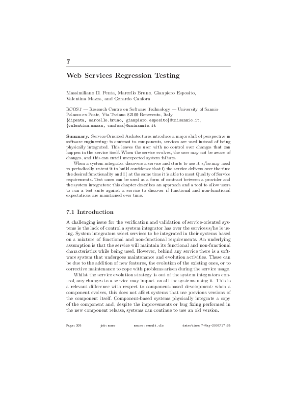 (PDF) Web Services Regression Testing