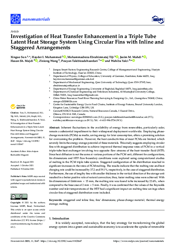 (PDF) Investigation of Heat Transfer Enhancement in a Triple Tube ...