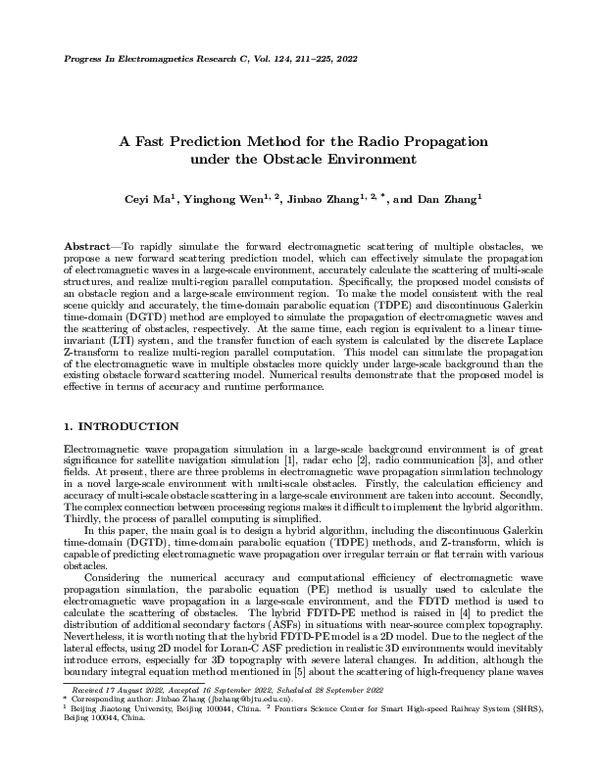 (PDF) A Fast Prediction Method for the Radio Propagation under the ...