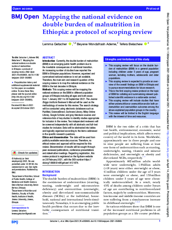 (PDF) Mapping the national evidence on double burden of malnutrition in ...
