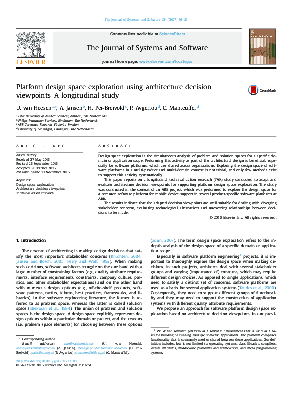 (PDF) Platform design space exploration using architecture decision ...