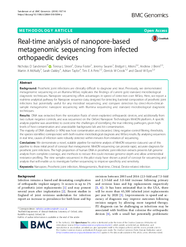 (PDF) Real-time analysis of nanopore-based metagenomic sequencing from ...