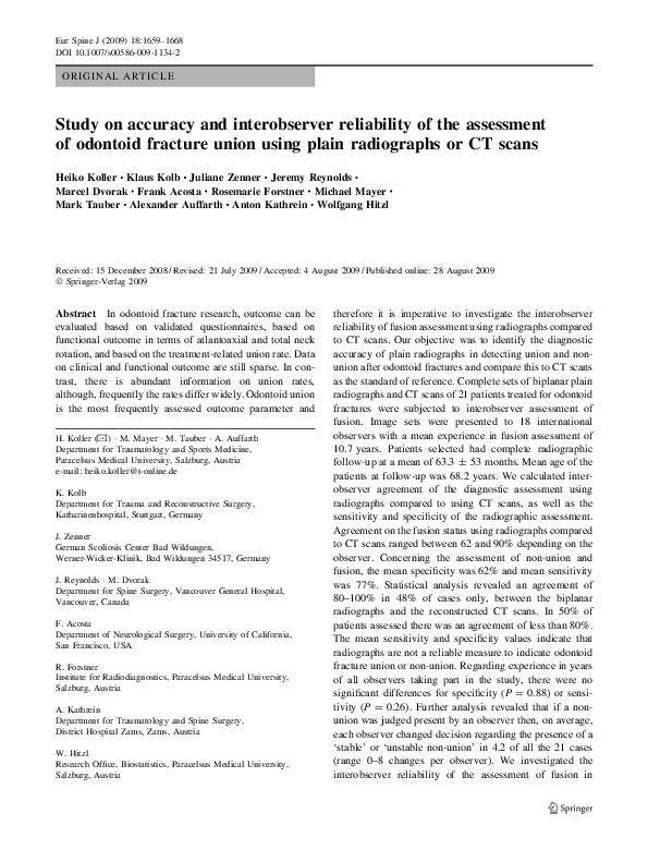 (PDF) Study on accuracy and interobserver reliability of the assessment ...