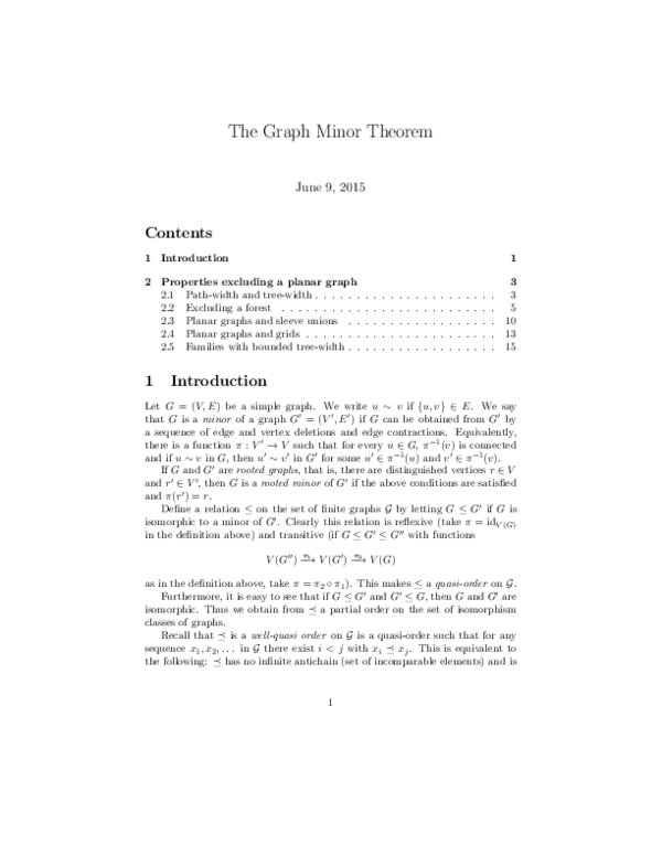 (PDF) The Graph Minor Theorem