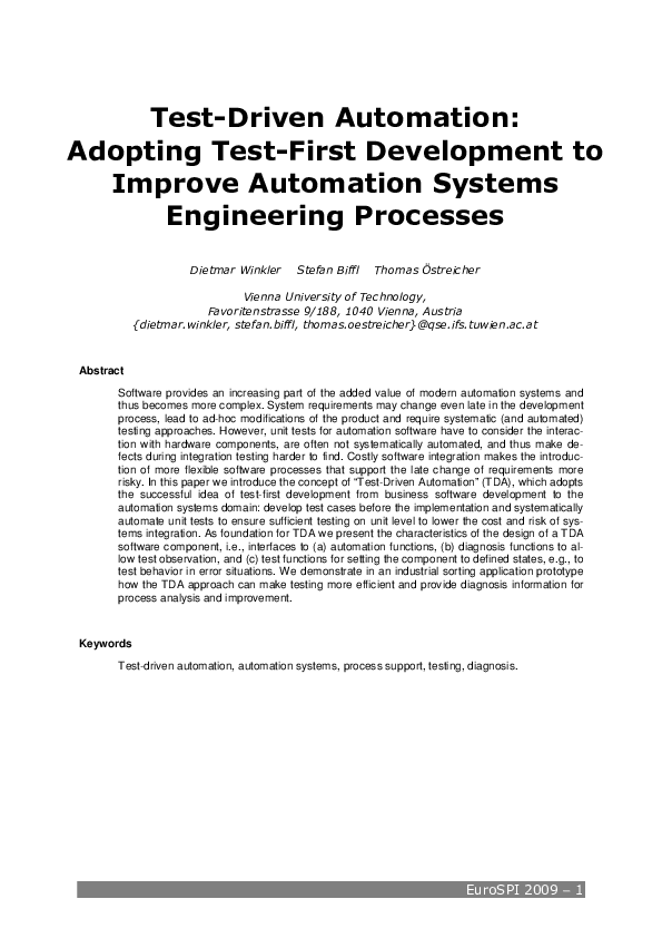 (PDF) Test-Driven Automation: Adopting Test-First Development to ...