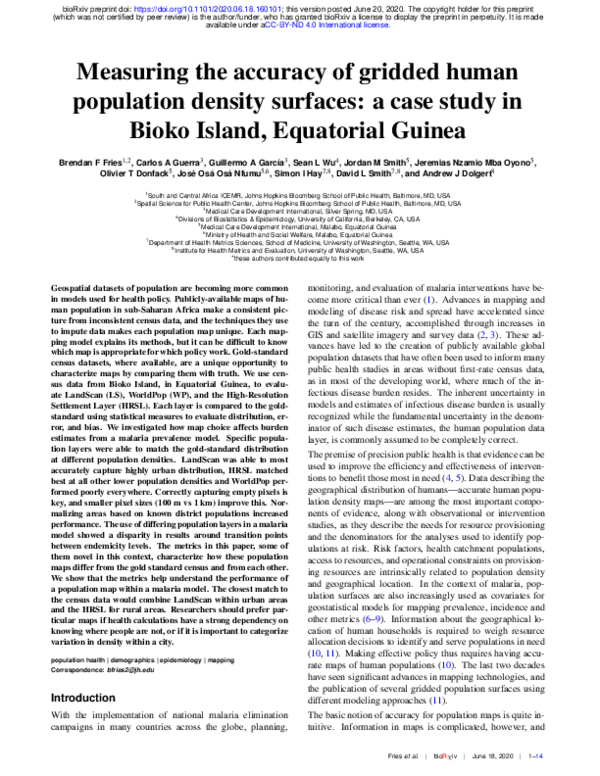 (PDF) Measuring the accuracy of gridded human population density ...