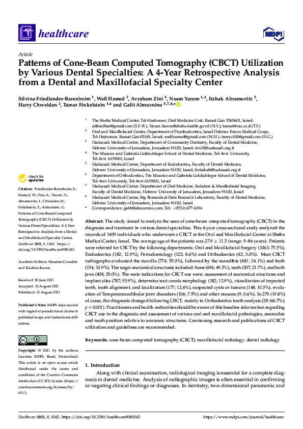 (PDF) Patterns of Cone-Beam Computed Tomography (CBCT) Utilization by ...