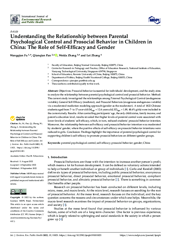 (PDF) Understanding the Relationship between Parental Psychological ...