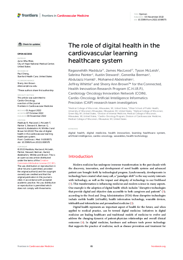 (PDF) The role of digital health in the cardiovascular learning ...