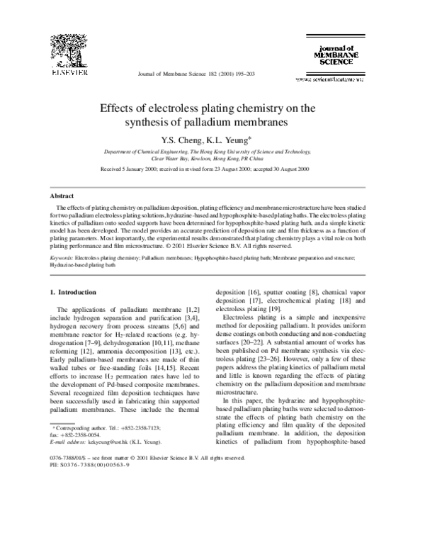 (PDF) Effects of electroless plating chemistry on the synthesis of ...