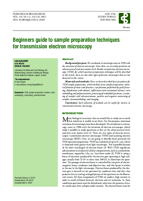 (PDF) Beginners guide to sample preparation techniques for transmission ...