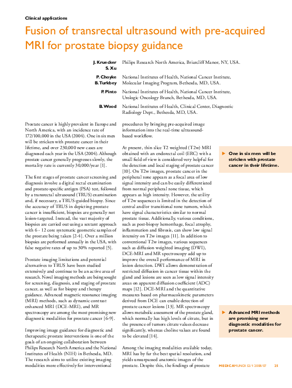 (PDF) Fusion of transrectal ultrasound with pre-acquired MRI for ...