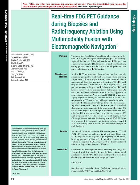 (PDF) Real-time FDG PET Guidance during Biopsies and Radiofrequency ...