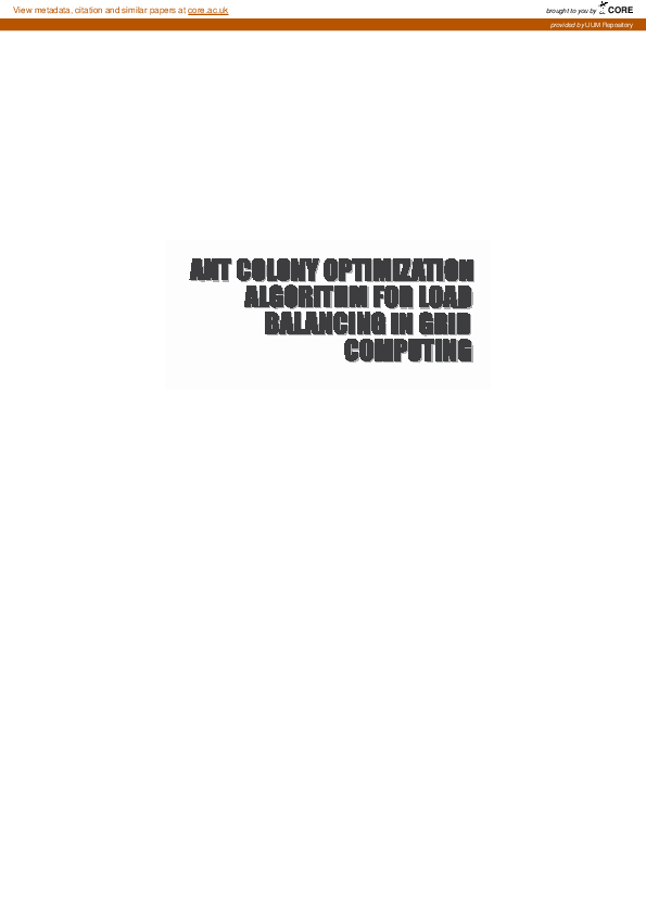 (PDF) Ant colony optimization algorithm for load balancing in grid ...
