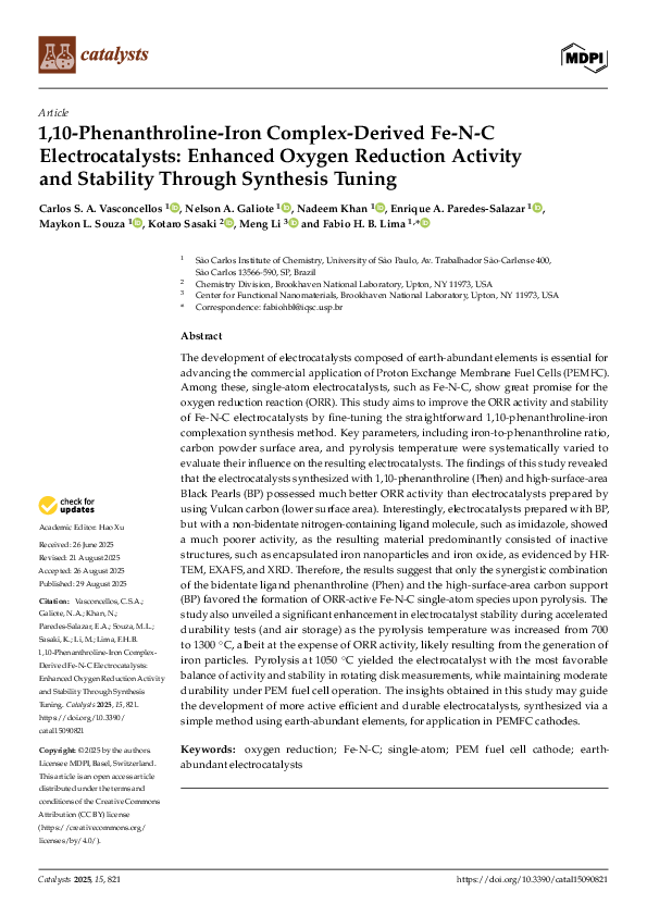 (PDF) 10-Phenanthroline-Iron Complex-Derived Fe-N-C Electrocatalysts ...