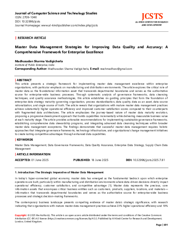(PDF) Master Data Management Strategies for Improving Data Quality and ...