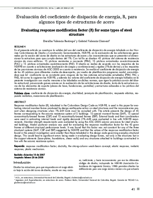 (PDF) Evaluating response modification factor (R) for some types of ...