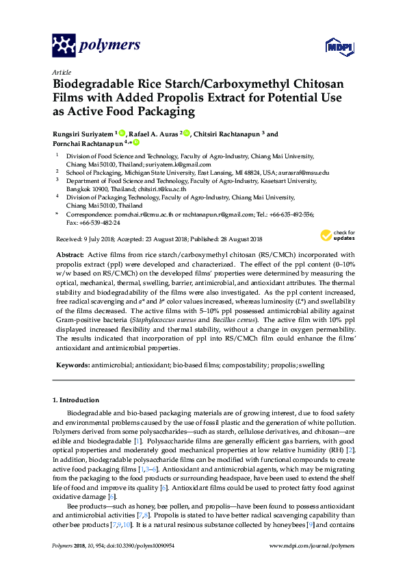 (PDF) Biodegradable Rice Starch/Carboxymethyl Chitosan Films with Added ...