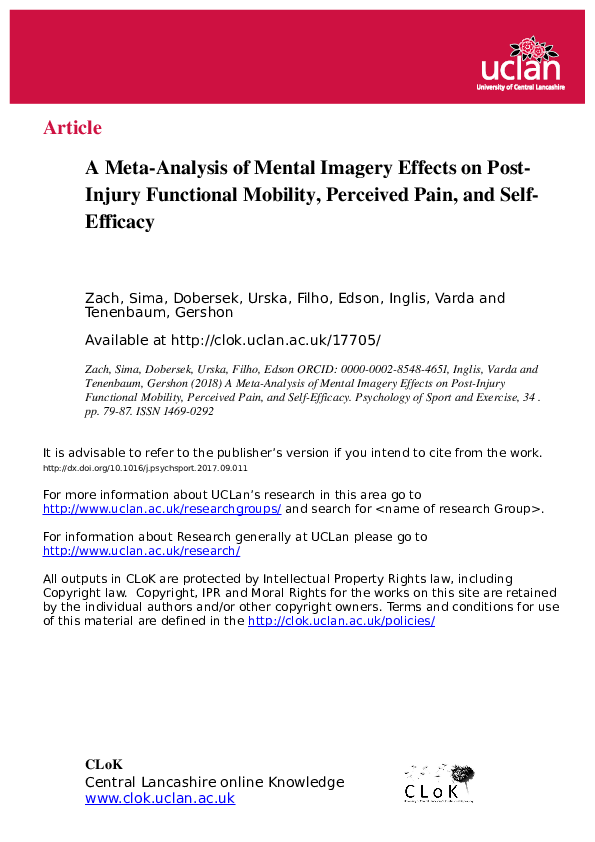 (PDF) A meta-analysis of mental imagery effects on post-injury ...