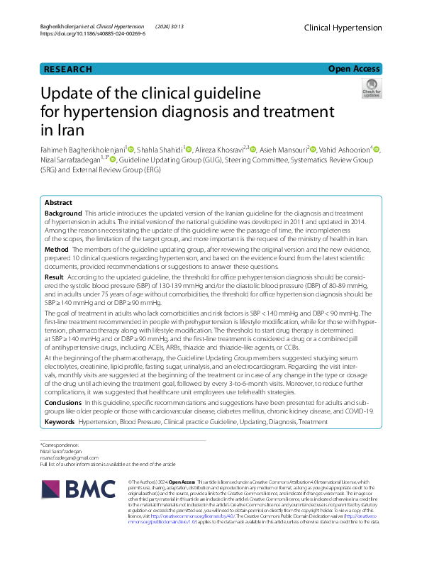 (PDF) Update of the clinical guideline for hypertension diagnosis and ...