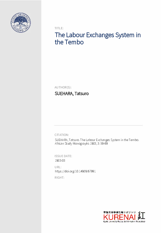 (PDF) The Labour Exchanges System in the Tembo