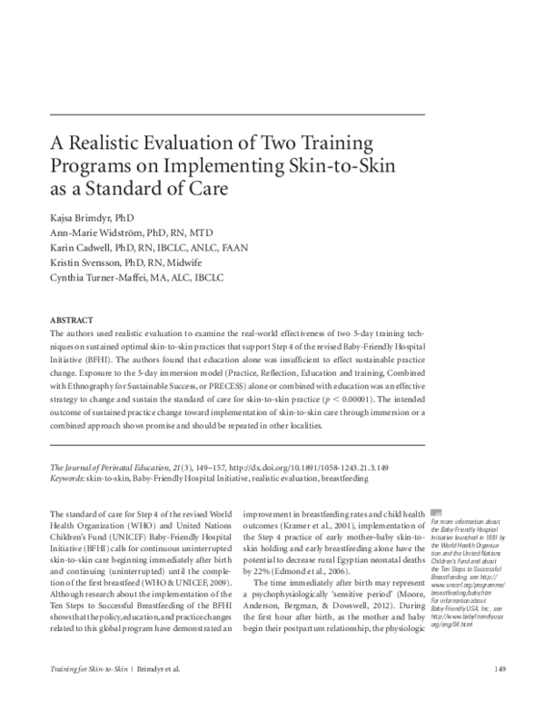 (PDF) A Realistic Evaluation of Two Training Programs on Implementing ...