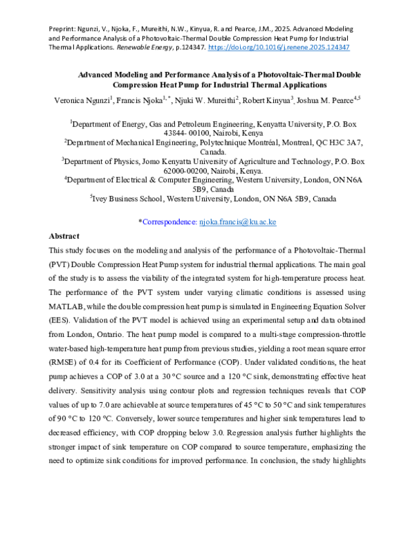 (PDF) Advanced Modeling and Performance Analysis of a Photovoltaic ...