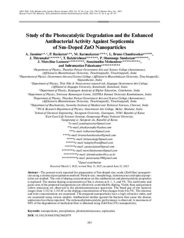 (PDF) Study of the Photocatalytic Degradation and the Enhanced ...