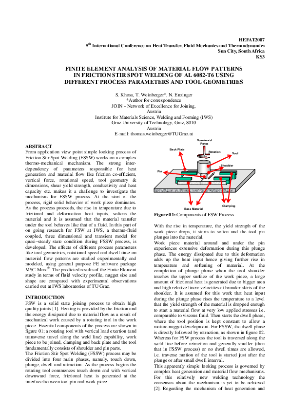 (PDF) Finite element analysis of material flow patterns in friction ...