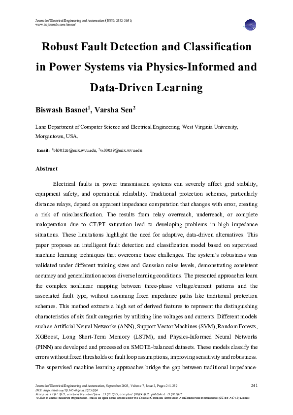 (PDF) Robust Fault Detection and Classification in Power Systems via ...