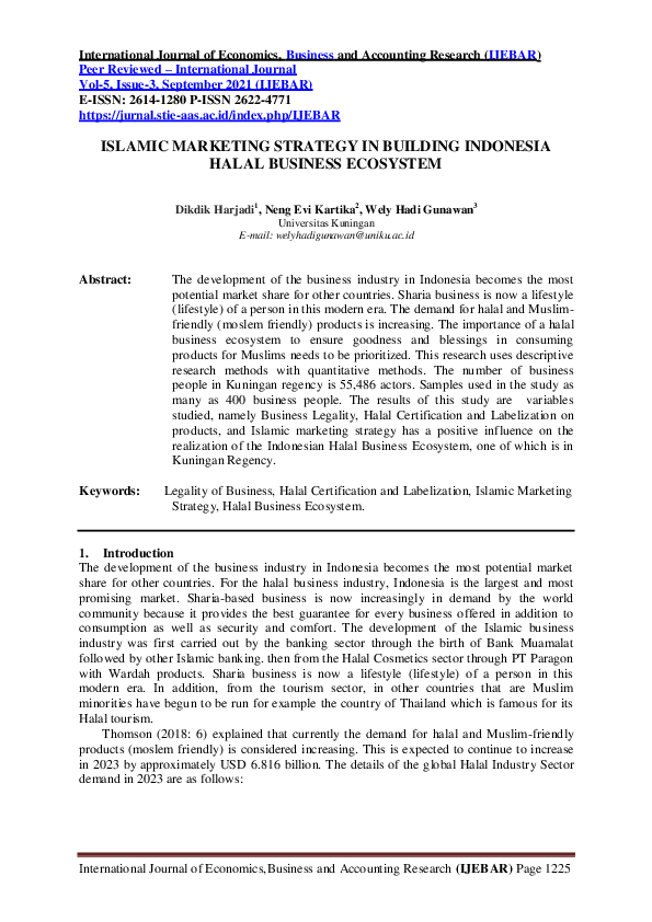 (PDF) Islamic Marketing Strategy in Building Indonesia's Halal Business ...