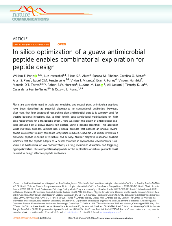 (PDF) In silico optimization of a guava antimicrobial peptide enables ...