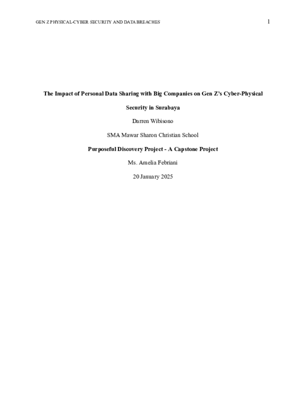 (PDF) The Impact of Personal Data Sharing with Big Companies on Gen Z's ...