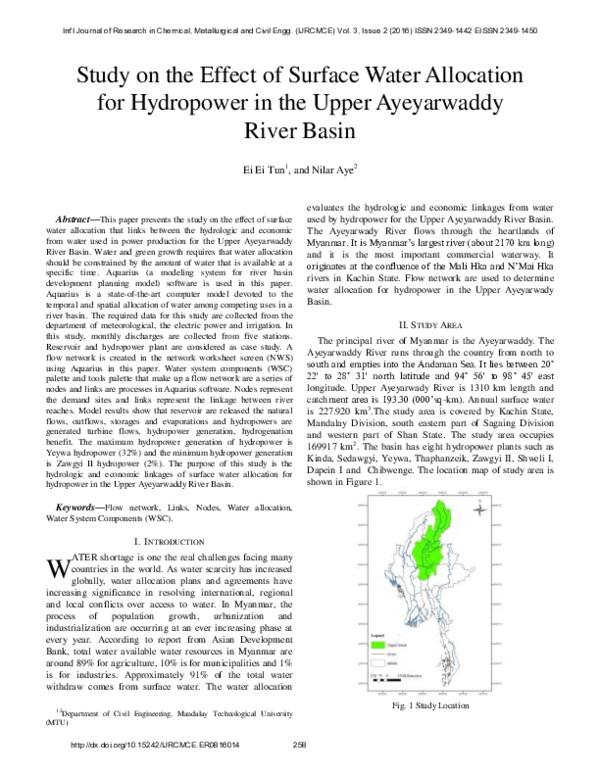 (PDF) Study on the Effect of Surface Water Allocation for Hydropower in ...