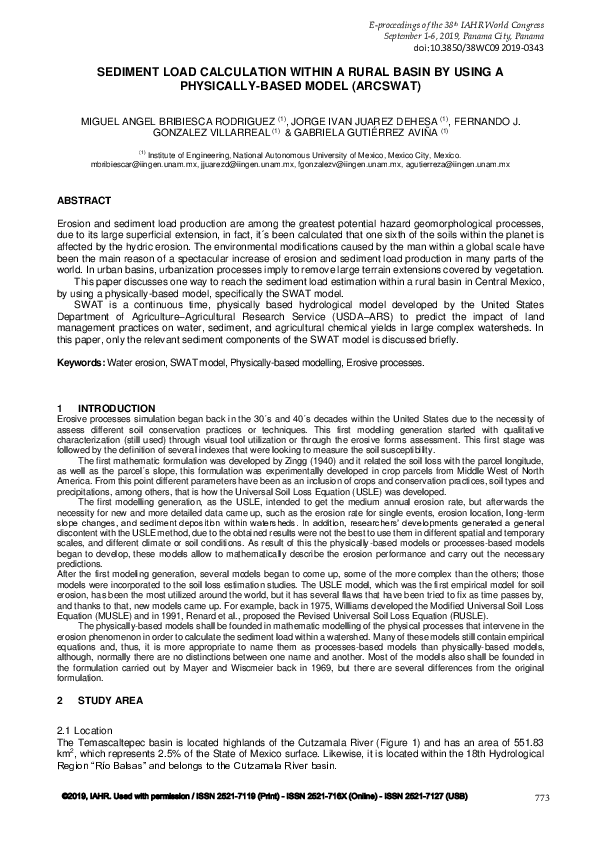 (PDF) Sediment Load Calculation Within a Rural Basin by Using a ...