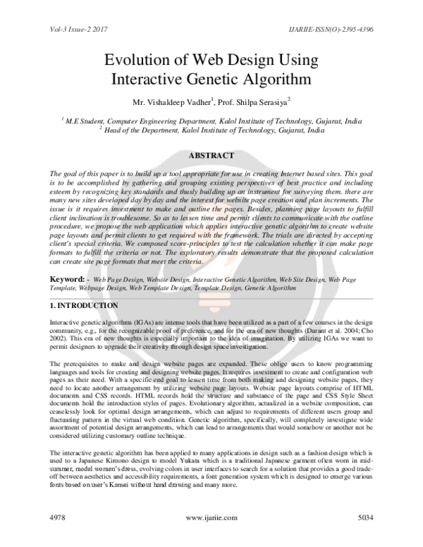 (PDF) Evolution of Web Design Using Interactive Genetic Algorithm