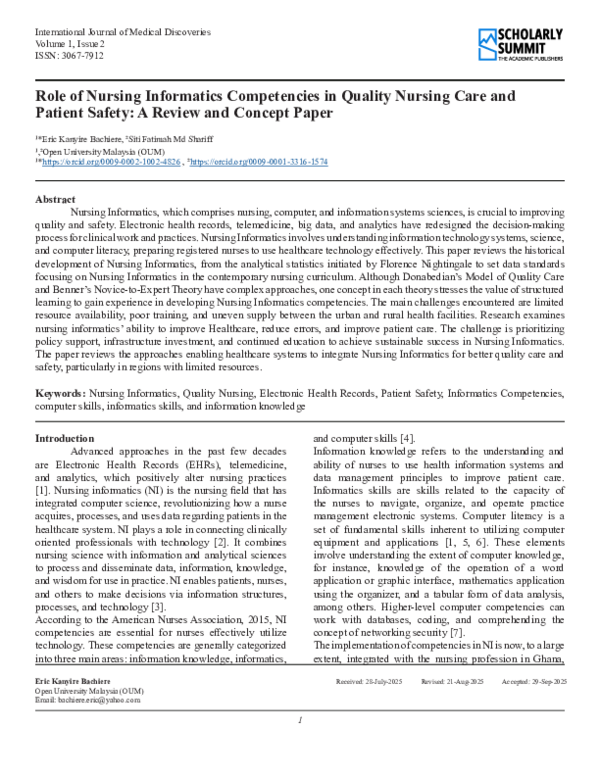 (PDF) Role of Nursing Informatics Competencies in Quality Nursing Care ...