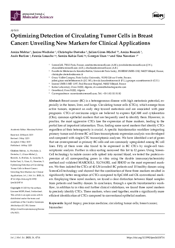(PDF) Optimizing Detection of Circulating Tumor Cells in Breast Cancer ...