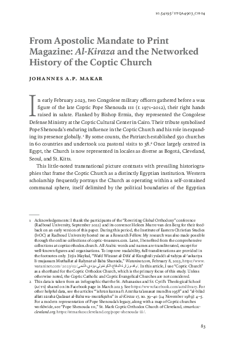 (PDF) From Apostolic Mandate to Print Magazine: Al-Kiraza and the ...