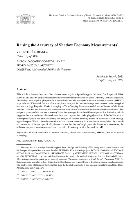 (PDF) Raising the Accuracy of Shadow Economy Measurements