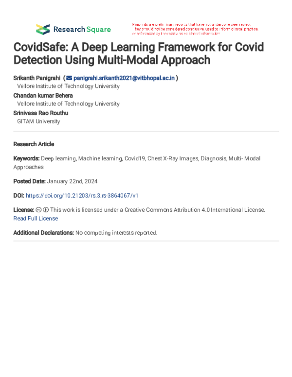 (PDF) CovidSafe: A Deep Learning Framework for Covid Detection Using ...