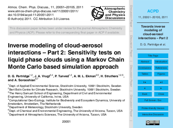 (PDF) Inverse modeling of cloud-aerosol interactions – Part 2 ...