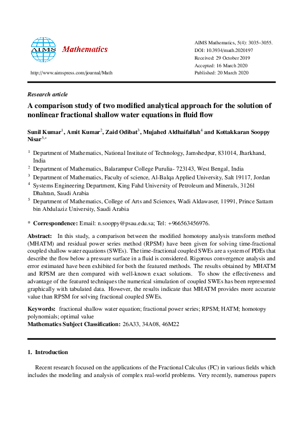 (PDF) A comparison study of two modified analytical approach for the ...