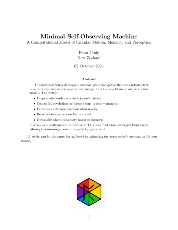 (PDF) Minimal Self-Observing Machine A Computational Model of Circular ...