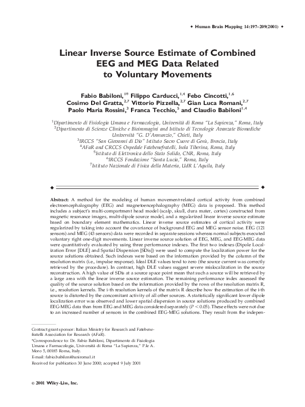 (PDF) Linear inverse source estimate of combined EEG and MEG data ...