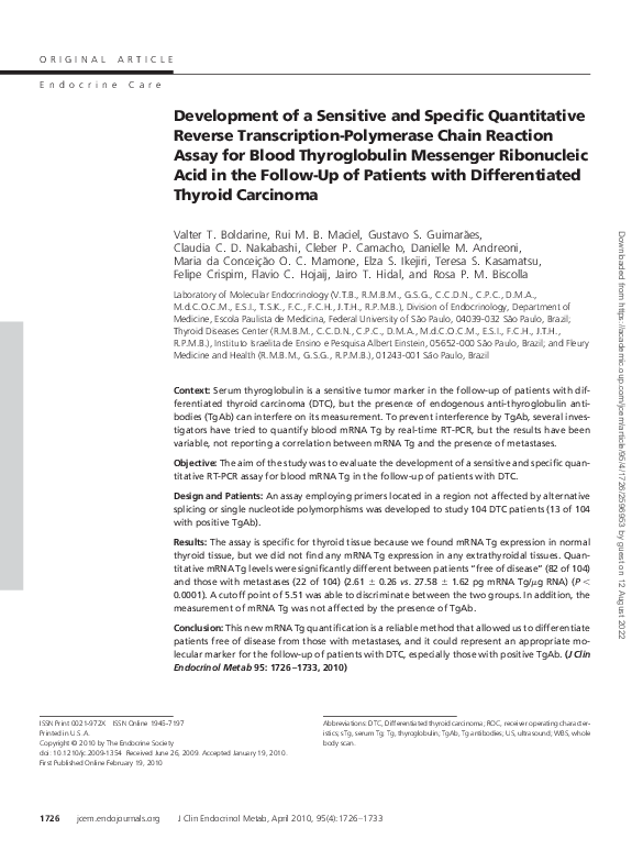 (PDF) Development of a Sensitive and Specific Quantitative Reverse ...