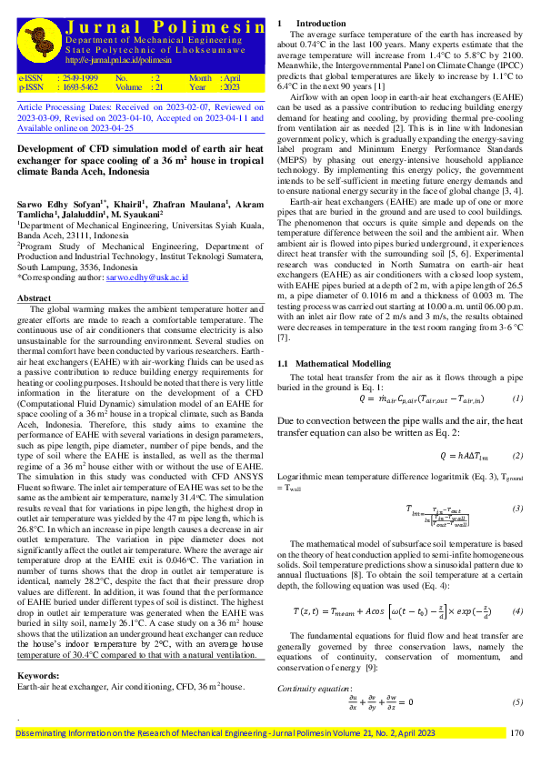 (PDF) Development of CFD simulation model of earth air heat exchanger ...