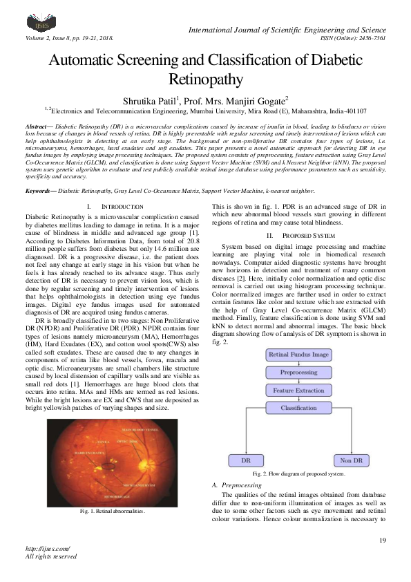 (PDF) Automatic Screening and Classification of Diabetic Retinopathy